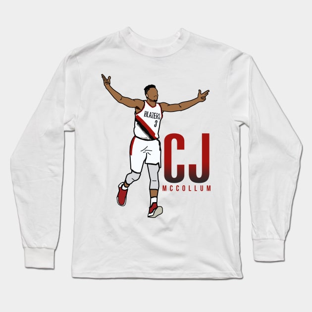 CJ McCollum - NBA Portland Trailblazers Long Sleeve T-Shirt by xavierjfong